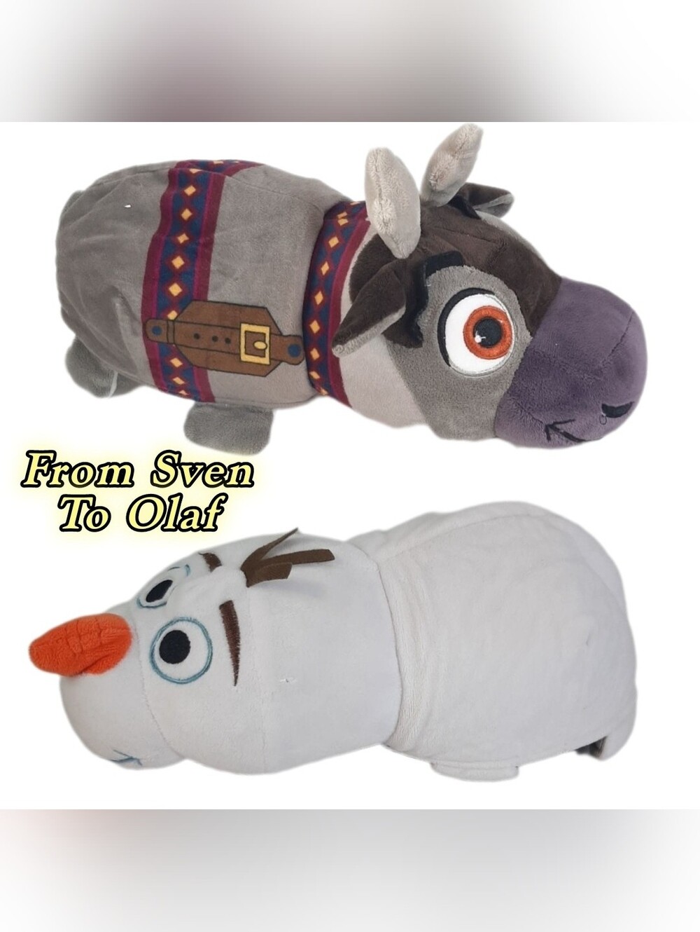 🍀🛍Disney Frozen Olaf Sven Flip A Zoo 14" Inch FLIPAZOO Plush 2 Toys in 1 P1